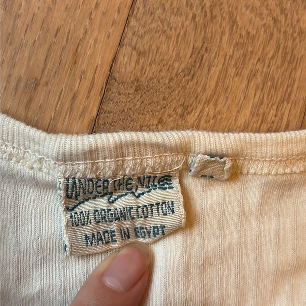 Cream Ribbed Tie-Front Top - Picture 3 of 3